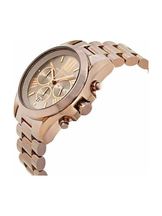 Michael Kors Bradshaw Chronograph Watch with Metal Bracelet Brown