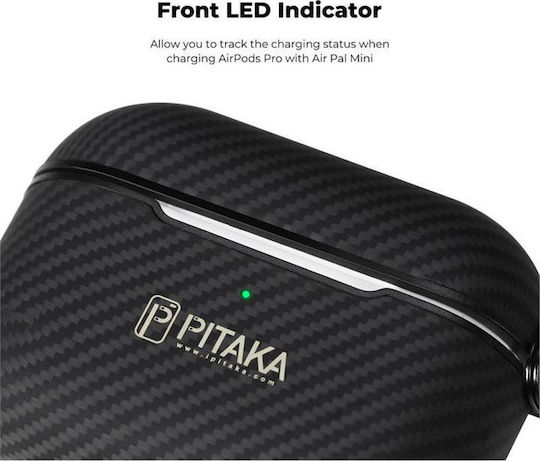 Pitaka AirPal Mini Pro Θήκη Σιλικόνης με Γάντζο σε Μαύρο χρώμα για Apple AirPods Pro