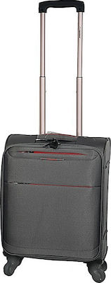 Diplomat -S Cabin Travel Suitcase Fabric Gray with 4 Wheels Height 55cm.