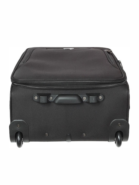 Diplomat Large The Vienna Collection Large Fabric Black Suitcase With 2 Wheels Height 71cm