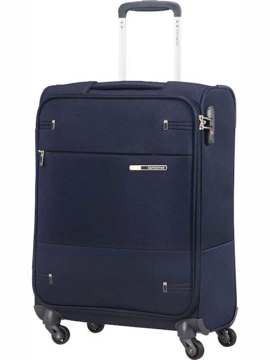 Samsonite BASE BOOST Cabin Fabric Blue Suitcase With 4 Wheels Height 55cm