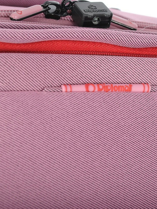Diplomat Medium The Athens Collection Medium Fabric Pink Suitcase With 2 Wheels Height 64cm