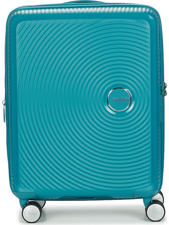 American Tourister Soundbox Spinner Expandable Cabin Travel Suitcase Hard Blue with 4 Wheels Height 55cm 88472-1457