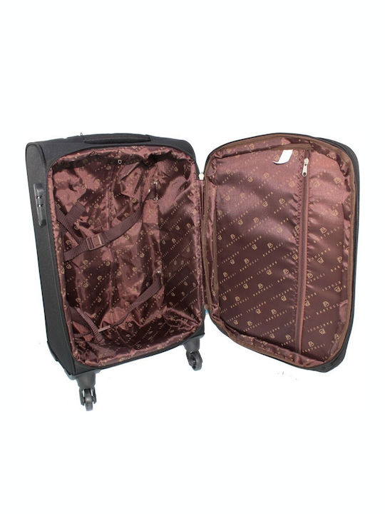 Bartuggi 722-132 Medium Fabric Black Suitcase With 4 Wheels Height 58cm