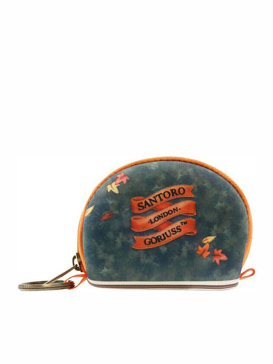 Santoro Mini Kids Wallet with Coins with Zipper & Keychain Green