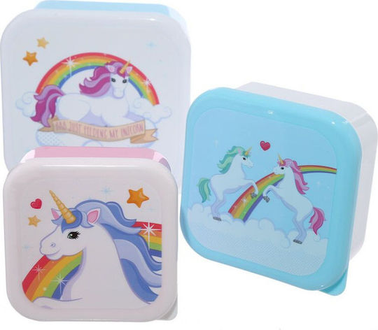 Puckator Enchanted Rainbows Unicorn Πλαστικό Παιδικό Σετ Φαγητού Μονόκεροι Πολύχρωμο