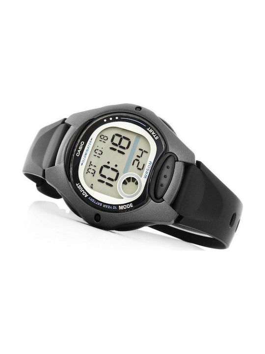 Casio Digital Uhr Chronograph Automatisch mit Schwarz Kautschukarmband