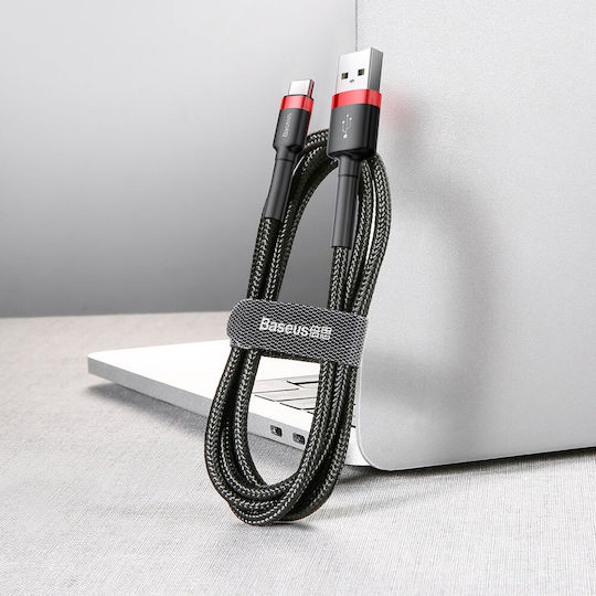 Baseus Cafule Braided USB 2.0 Cable USB-C male - USB-A Μαύρο 0.5m CATKLF-A91