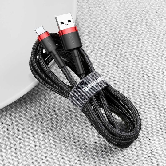 Baseus Cafule Braided USB 2.0 Cable USB-C male - USB-A Μαύρο 0.5m CATKLF-A91