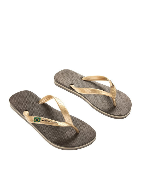 Classica Brazil Women's Flip Flops in Gold Color 780-18308 GOLDBROWN
