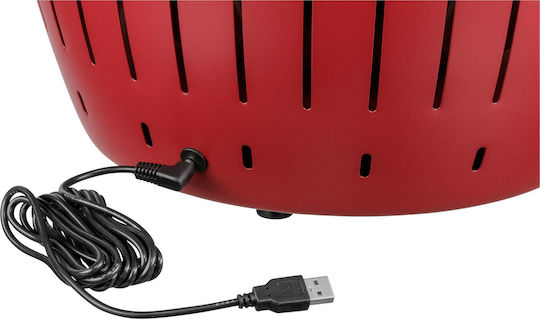 LotusGrill G34 U Ανοξείδωτη Φορητή Ψησταριά Κάρβουνου Kettle με Καπάκι 32x32εκ. Red