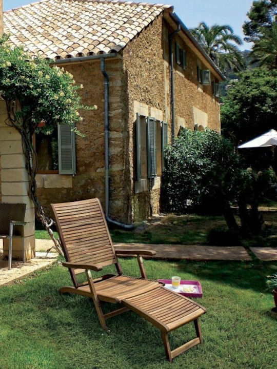 Deckchair Wooden Noemi Brown 163x58x89.5cm. Deckchair Wooden Noemi Brown 163x58x89.5cm.