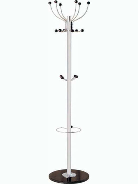 Zita Plus Metallic Coat Rack with Umbrella Holder Silver 38x38x180cm