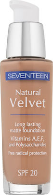 Seventeen Natural Velvet Longlasting Matte Liquid Make Up SPF20 90 Cafe au Lait 30ml