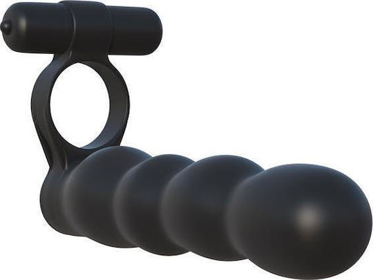 Pipedream Fantasy C-Ringz Posable Partner Double Penetrator Cock Ring Cock Negru