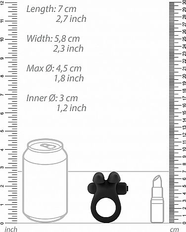 Shots Mjuze Bunny Cockring 3cm Black