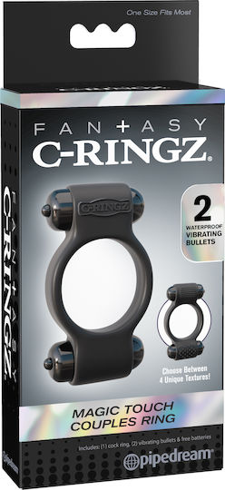Pipedream Fantasy C-Ringz Magic Touch Couples Ring Cock Ring Cock Negru