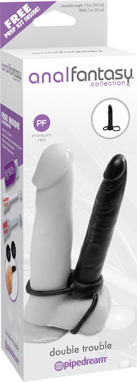 Pipedream Anal Fantasy Collection Double Trouble with Dildo 13.5cm in Black Color