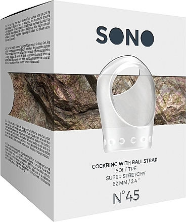 Shots Sono No.45 Cockring Ball Strap Cock Ring Cock Transparent