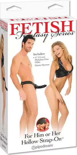 Pipedream Fetish Fantasy Series For Him or Her Hollow Strap-On Harness με Dildo 15cm σε Μαύρο Χρώμα