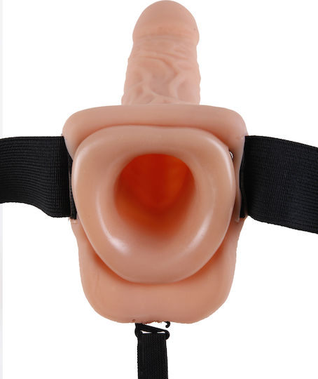 Pipedream Fetish Fantasy Series Hollow Strap-On with Balls Harness με Dildo 23cm στο χρώμα του δέρματος