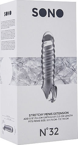 Shots Sono No.32 Stretchy Penis Extension Transparent Penis Extension 15.2cm