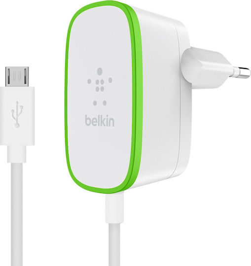 Belkin Зарядно устройство с USB-A порт и кабел микро USB 5W Бял (F7U009vf06)