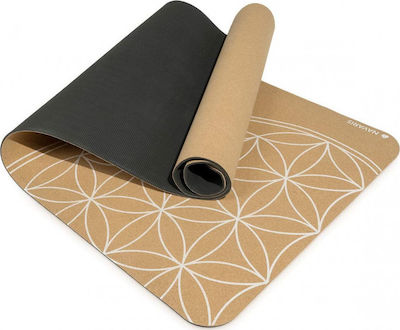 Navaris Flower of Life Yoga/Pilates Mat Brown (183x61x0.5cm)