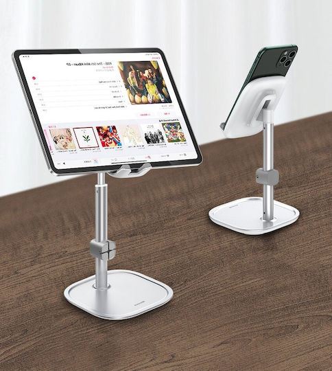 Baseus Literary Youth Aluminum Alloy Desktop Bracket Desk Stand for Mobile Phone in Silver Colour