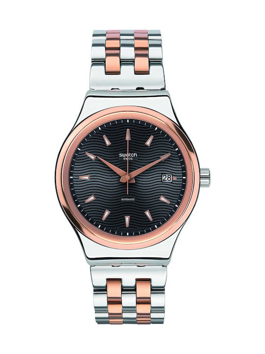 Swatch Sistem Tux Watch Automatic with Pink Gold Metal Bracelet