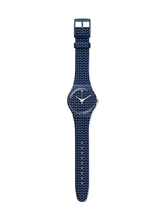 Swatch Watch with Blue Rubber Strap