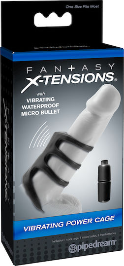 Pipedream Fantasy X-tensions Vibrating Power Cage Προέκταση Πέους Μαύρη 9cm