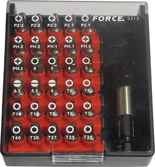 Force Set 31 Screwdriver Bits Straight / Cross / Torx / Allen