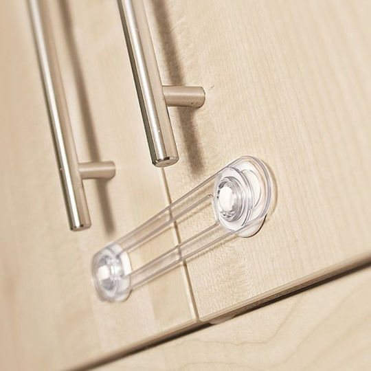 ERGOhome Cabinet & Drawer Lock with Sticker made of Plastic in White Color 17x3cm 1pcs