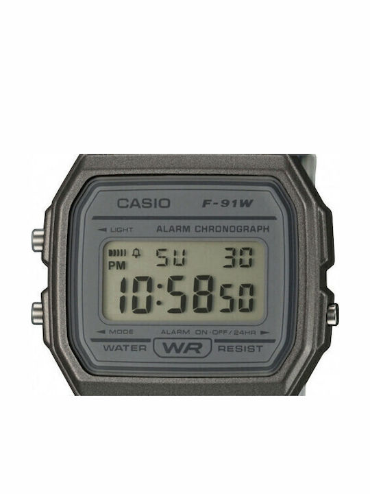 Casio Digital Women's Watch Chronograph with Silver Rubber Strap