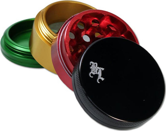 Black Leaf Grinder Rasta Aluminium 49mm 4 Parts 1τμχ