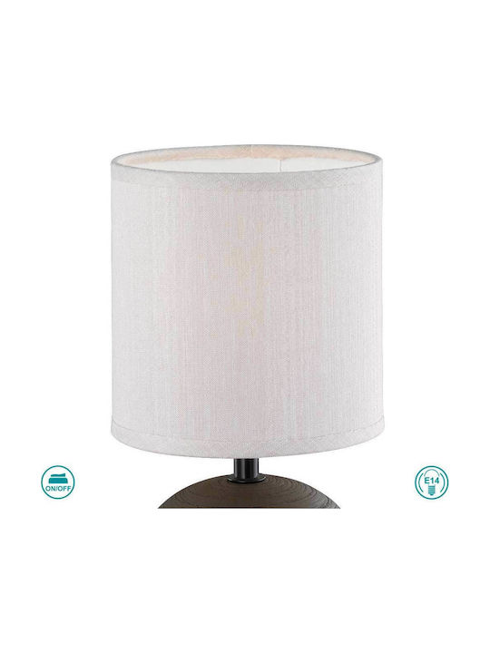 Trio Lighting Luci Ceramic Table Lamp for Socket E14 with White Shade and Black Base