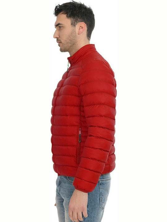 Biston Herren Winter Jacke Puffer Winddicht Rot