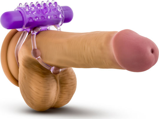 Blush Play With Me The Player Vibrating Double Strap Cock Ring 5cm Purple