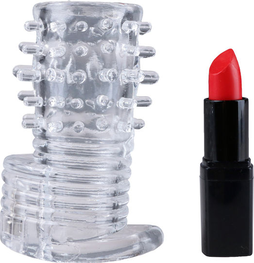 XR Size Matters Empfindungen Vibrierende Texturierte Erektion Sleeve Penis-Verlängerung Transparent 9.5cm