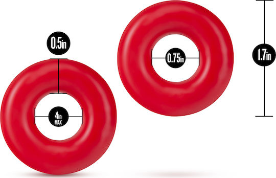 Blush Stay Hard Donut Rings Oversized Set Cock Rings Schwanz Rot 2Stück