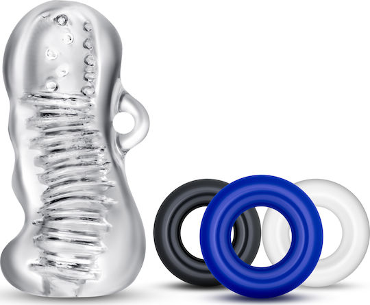 Blush Quickie Kit Jerk Off Set Rings Cock Transparent 3pcs BL-50139