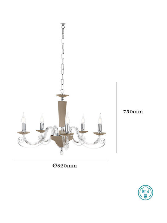 Ondaluce Cherub Chandelier Candlestick 5xE14 Beige 82cm LP.Cherub/5-TOR