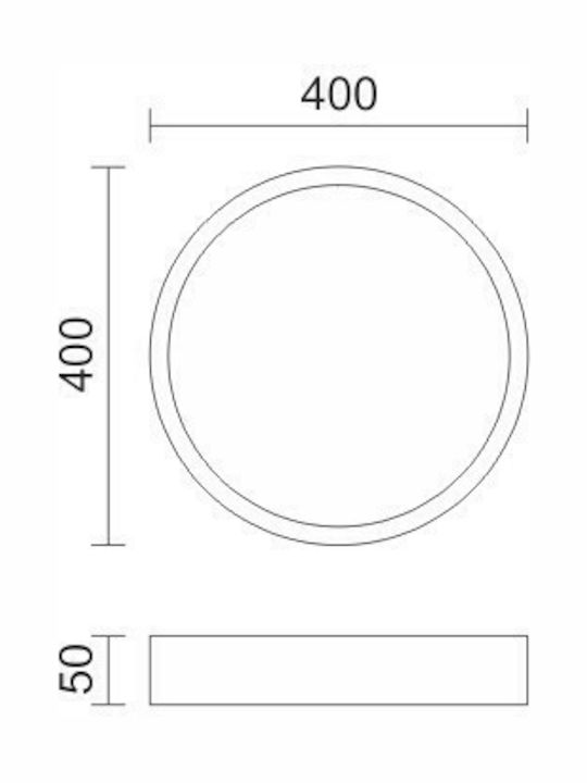 Spot Light Round Outdoor LED Panel 24W with Warm White Light 40x40cm