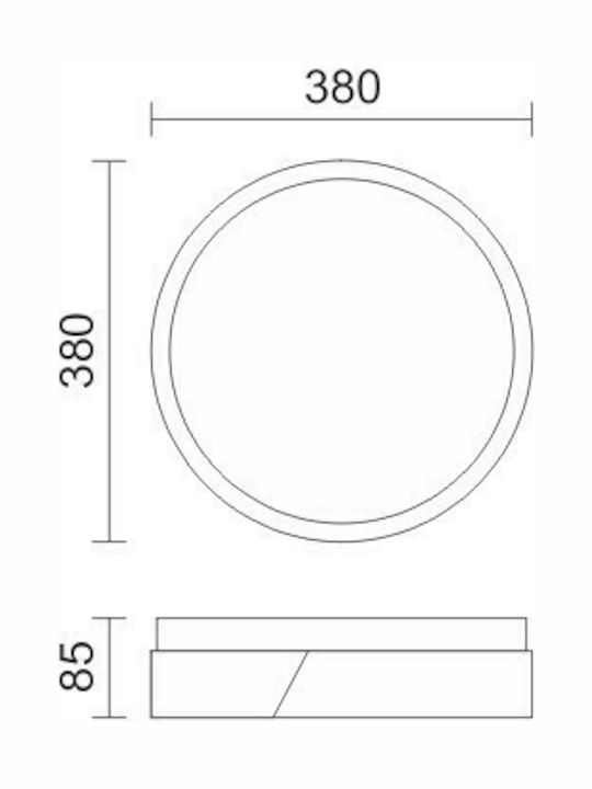 Spot Light Rund Draußen LED Panel 24W mit Warmes Weiß Licht 3000K