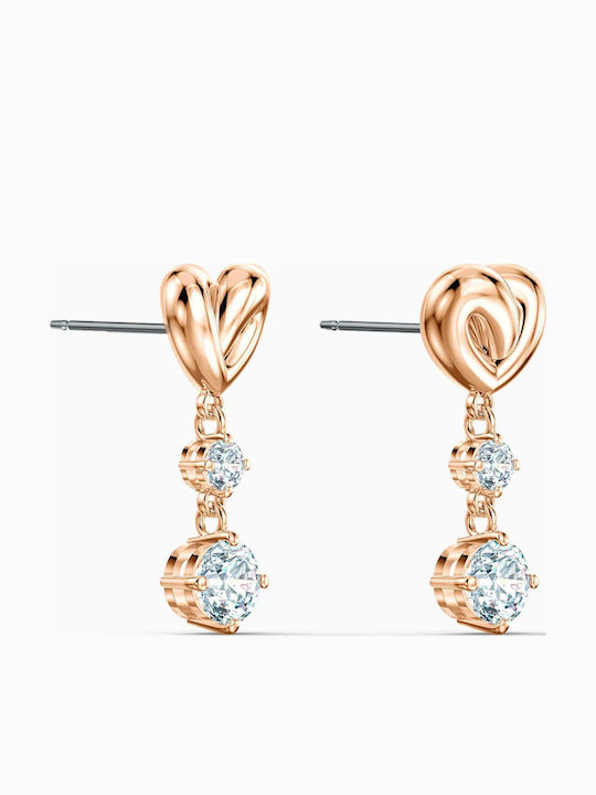 Swarovski Lifelong Heart Earrings Gold Plated with Stones