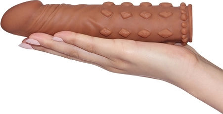 Lovetoy Pleasure X Tender Penis Sleeve Προέκταση Πέους Καφέ 18cm