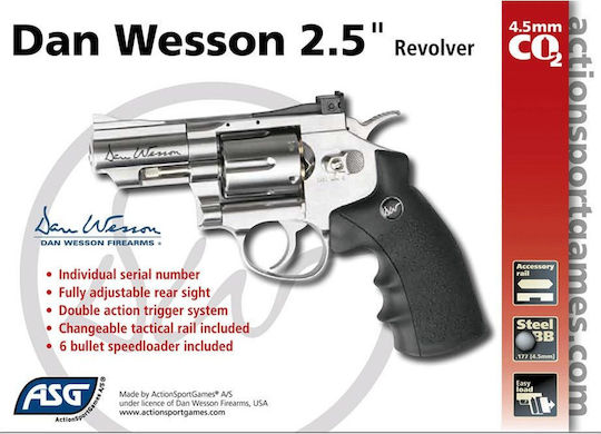 Asg Αερο Pistole CO2 Dan Wesson 2.5" Revolver Nickel