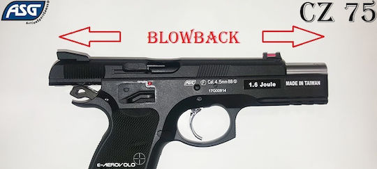 Asg Pistol cu Aer CO2 CZ 75 SP-01 Shadow (Full Metal/Blowback) Recul 4.5mm