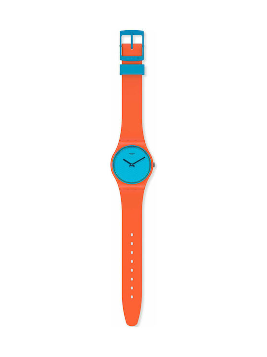 Swatch Urban Watch Battery with Orange Rubber Strap